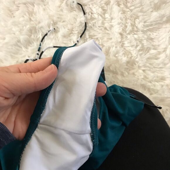 Cupshe one piece bathing suit NWT teal black and white size Small - Picture 8 of 8